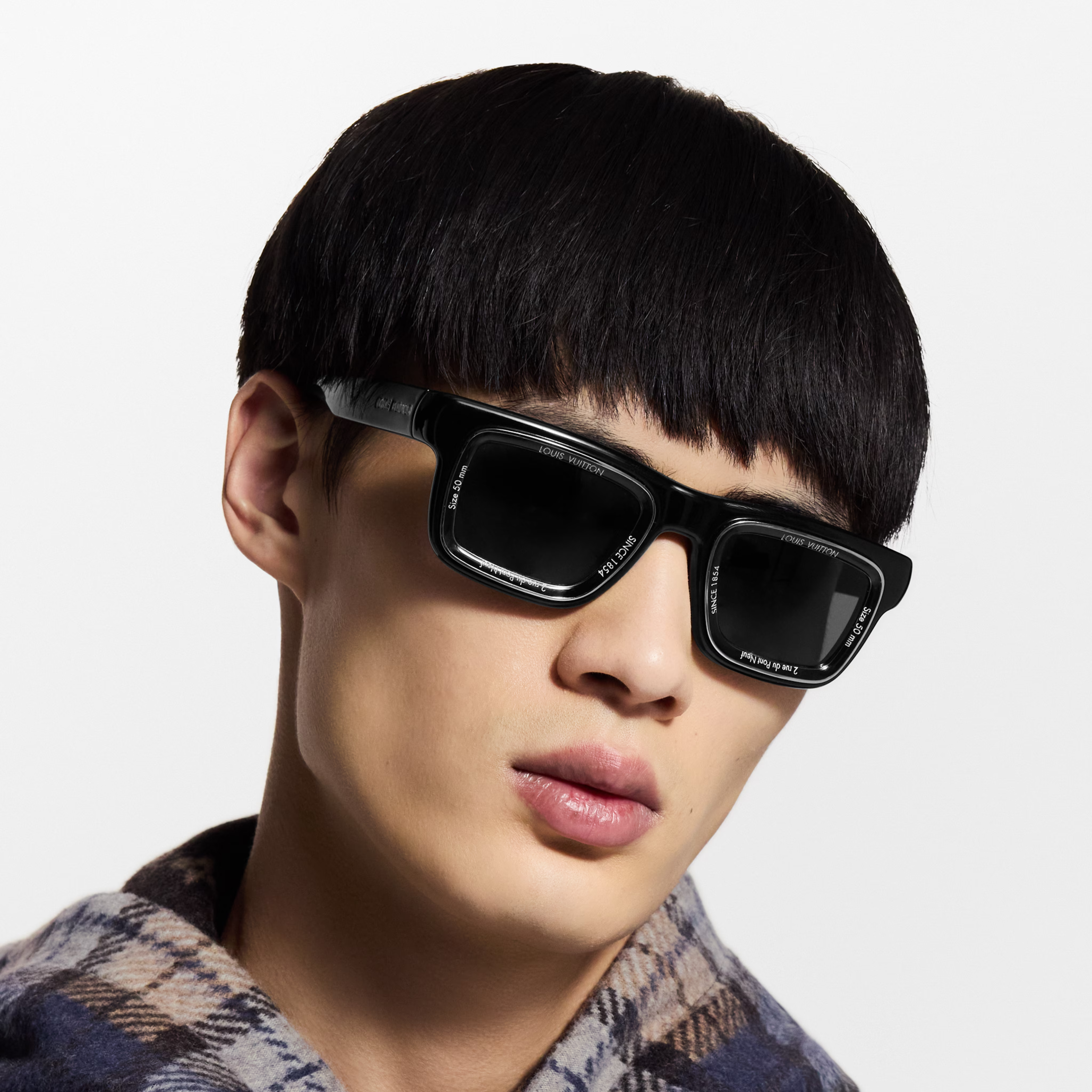 Louis Vuitton Men Square Frame Void Black Sunglasses