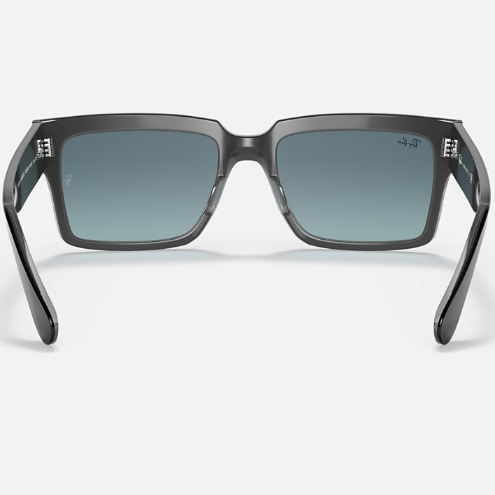 Ray Ban Men Rectangle Frame Polished Black On Transparent Sunglasses