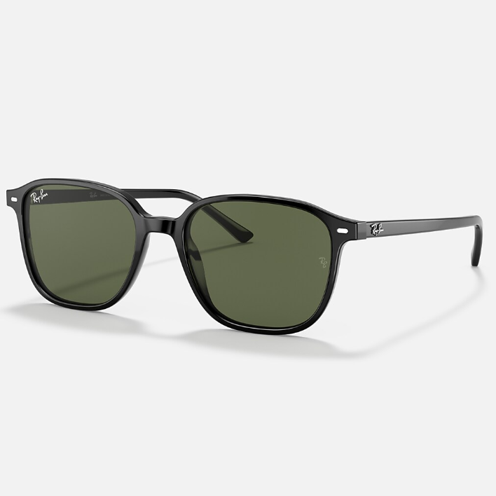 Ray Ban Women Square Frame Shiny Crow Black Sunglasses