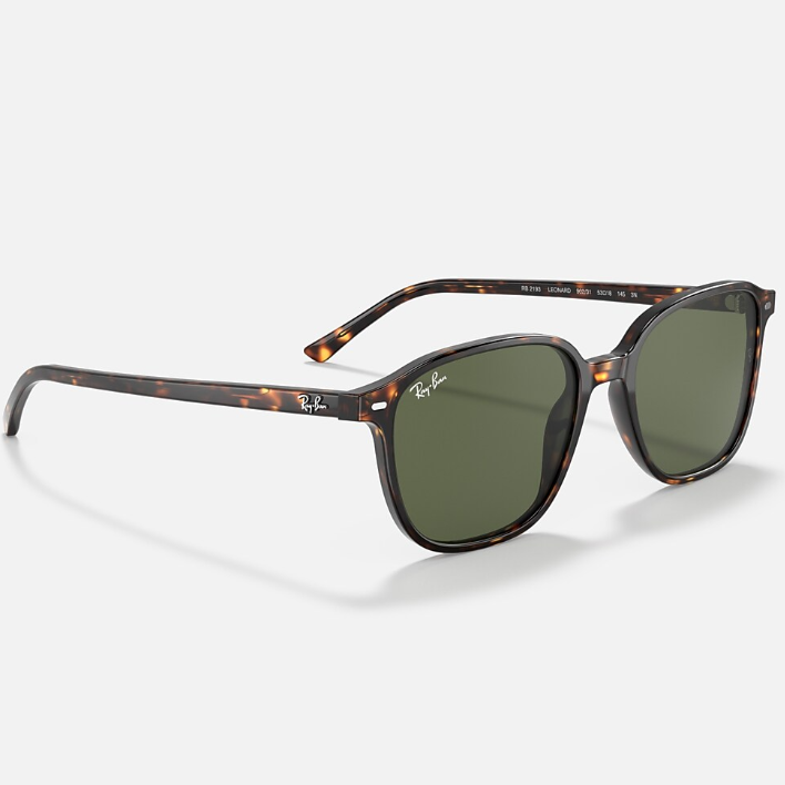 Ray Ban Men Square Frame Shiny Polished Tortoise Sunglasses