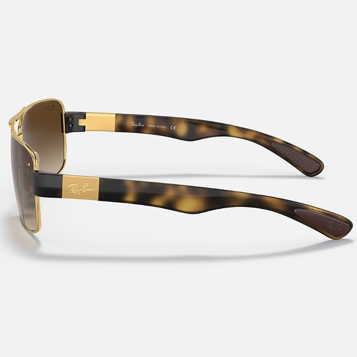 Ray Ban Men Square Frame Glitter Gold Sunglasses