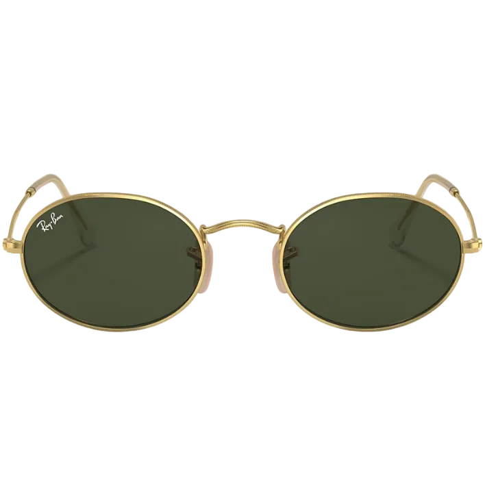 Ray Ban Men Oval Frame Caramel Gold Sunglasses