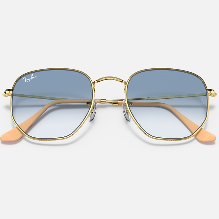 Ray Ban Men Irregular Frame Shiny Dusty Gold Sunglasses