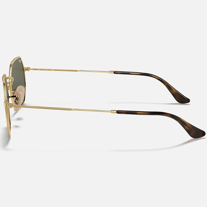 Ray Ban Men Irregular Frame Shiny Deep Gold Sunglasses