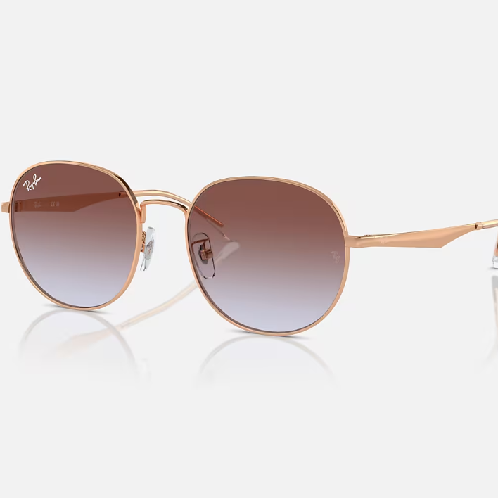 Ray Ban Men Phantos Frame Polished Rose Gold Sunglasses