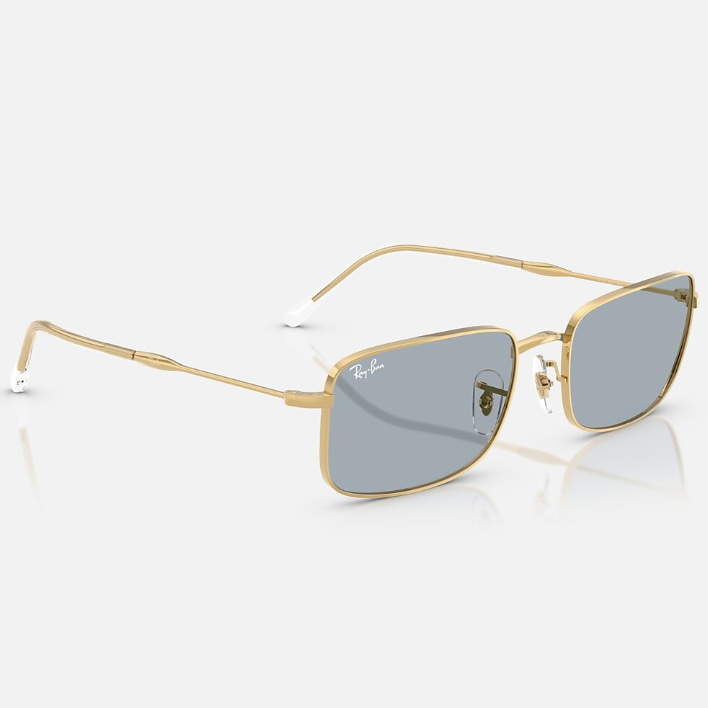 Ray Ban Women Rectangle Frame Polished Arista Gold Sunglasses