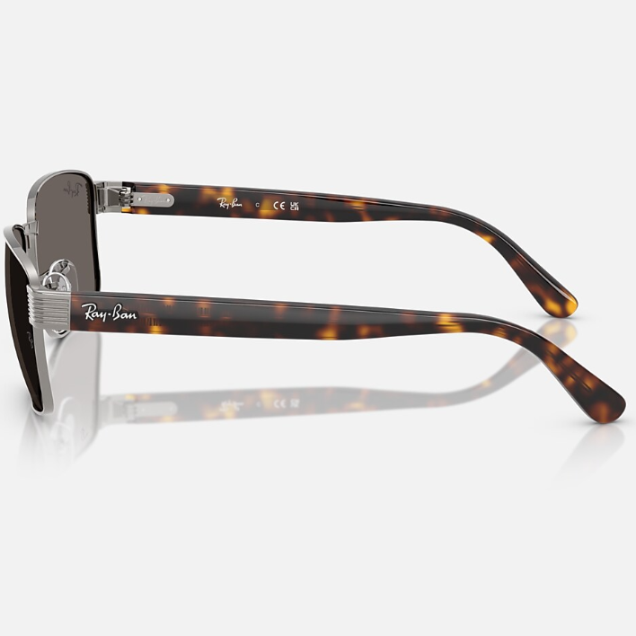 Ray Ban Men Pilot Frame Shiny Deep Gunmetal Sunglasses