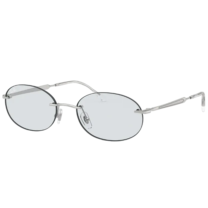 Ray Ban Men Oval Frame Light Silver Sunglasses