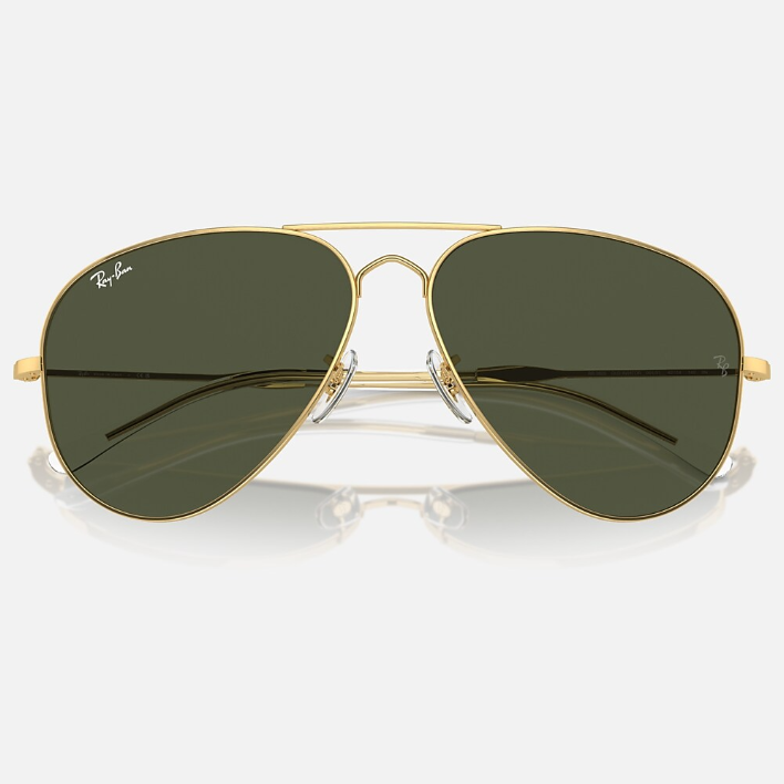 Ray Ban Women Pilot Frame Shiny Dusty Gold Sunglasses