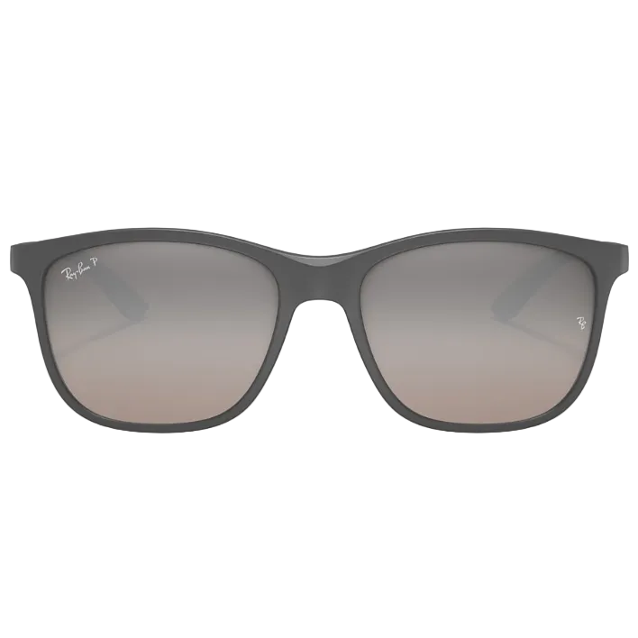 Ray Ban Men Square Frame Shiny Matte Grey Sunglasses