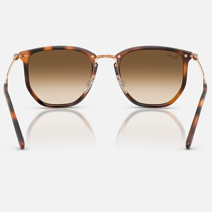 Ray Ban Men Irregular Frame Polished Transparent Orange Sunglasses