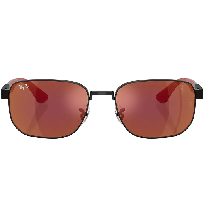 Ray Ban Men Irregular Frame Polished Red Sunglasses
