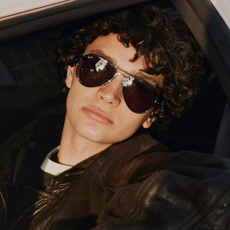 Ray Ban Women Pilot Frame Polished Gunmetal Sunglasses