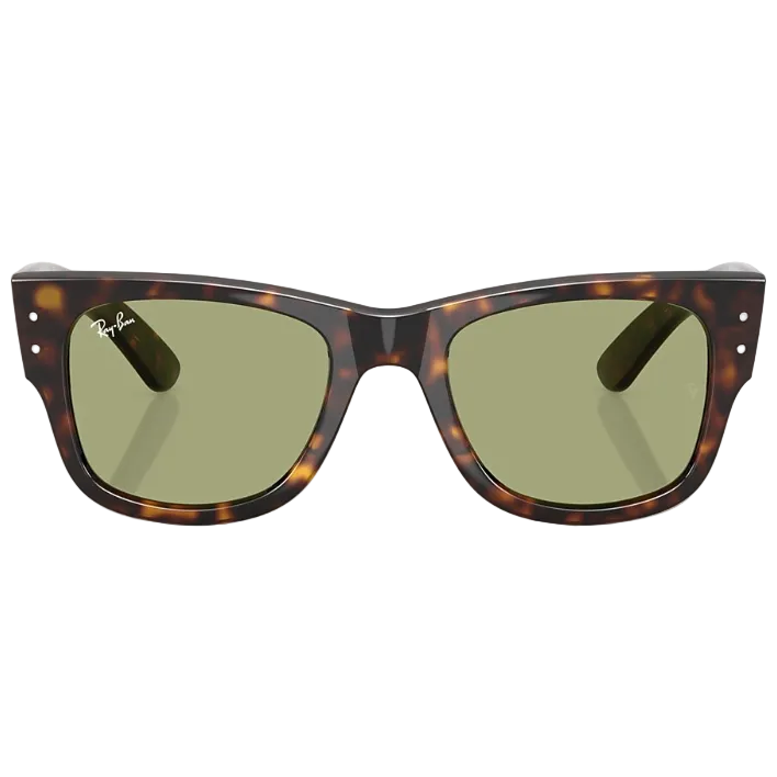 Ray Ban Men Square Frame Shiny Polished Havana Sunglasses