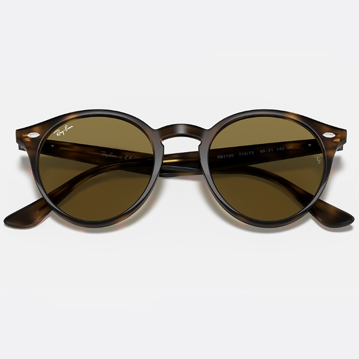Ray Ban Men Round Frame Polished Light Havana Sunglasses