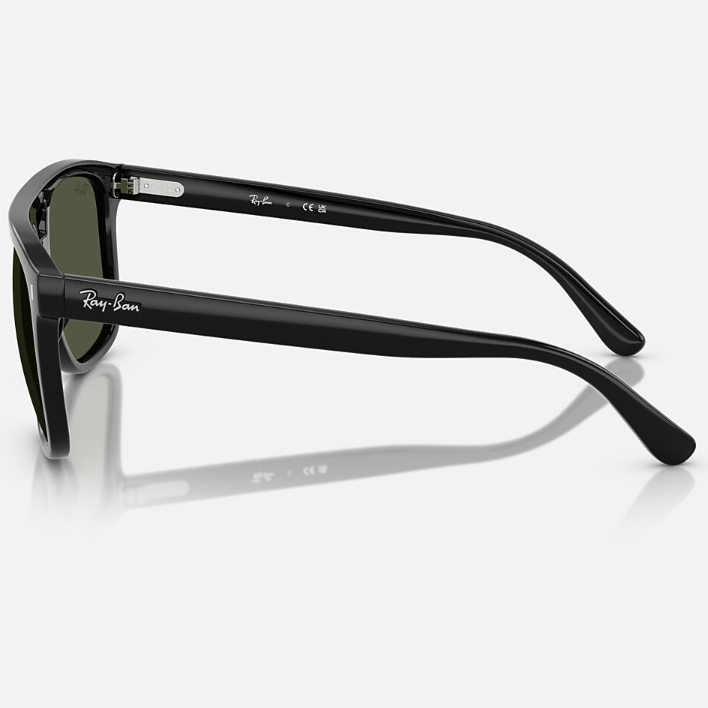Ray Ban Men Sqaure Frame Shiny Dusty Black Sunglasses