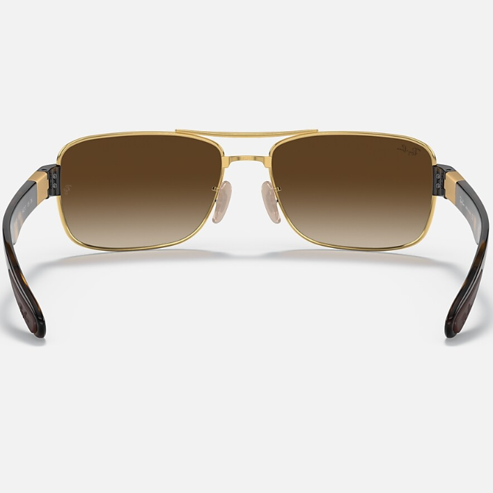 Ray Ban Men Square Frame Glitter Gold Sunglasses