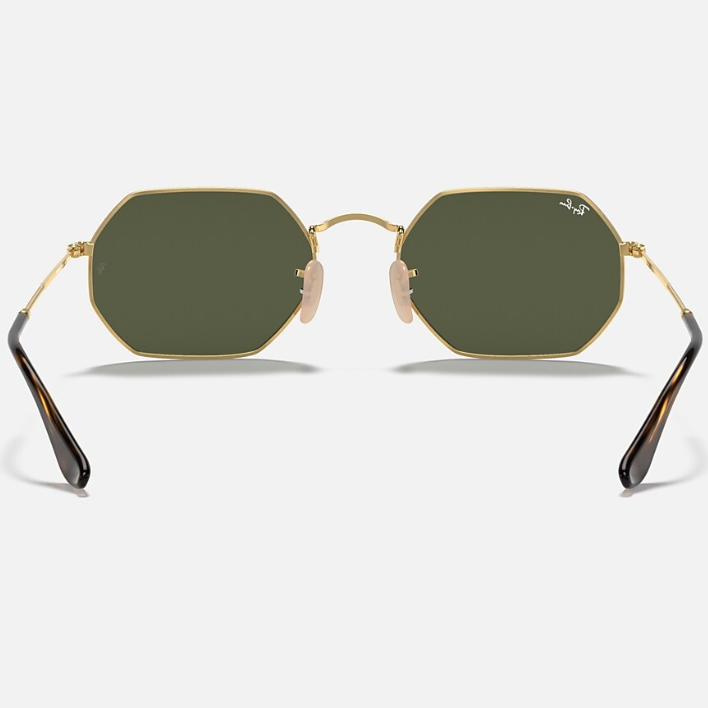 Ray Ban Men Irregular Frame Shiny Deep Gold Sunglasses