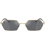 Ray Ban Men Irregular Frame Polished Light Gold Sunglasses