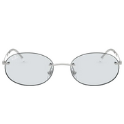 Ray Ban Men Oval Frame Light Silver Sunglasses