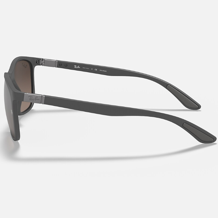 Ray Ban Men Square Frame Shiny Matte Grey Sunglasses