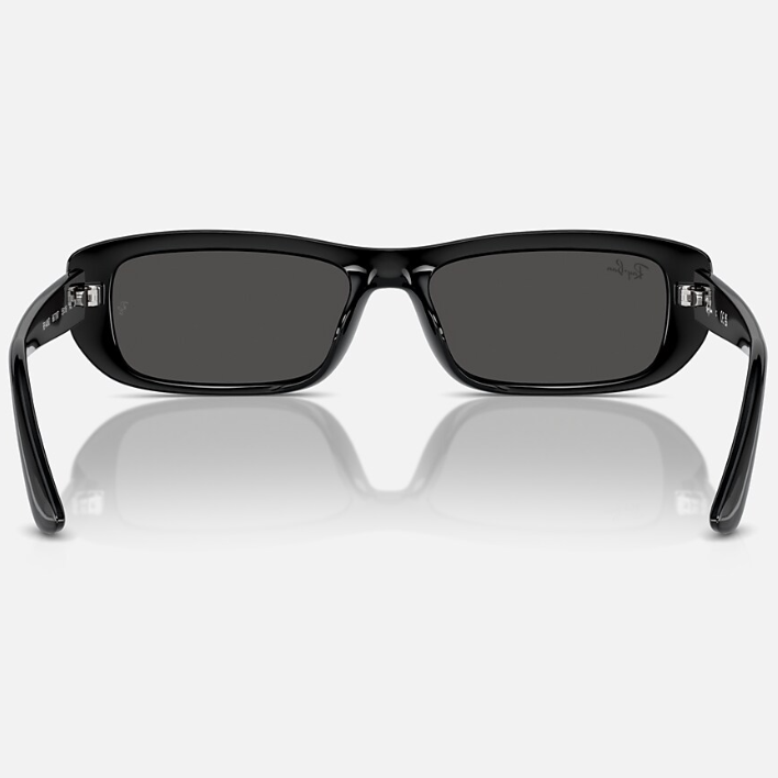 Ray Ban Men Pillow Frame Shiny Polished Black Sunglasses