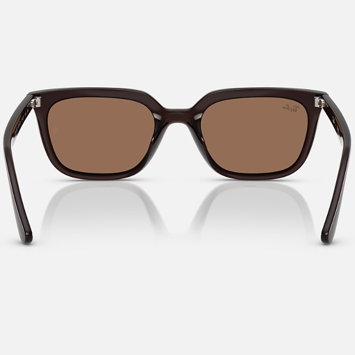 Ray Ban Women Square Frame Polished Opal Brown Sunglasses