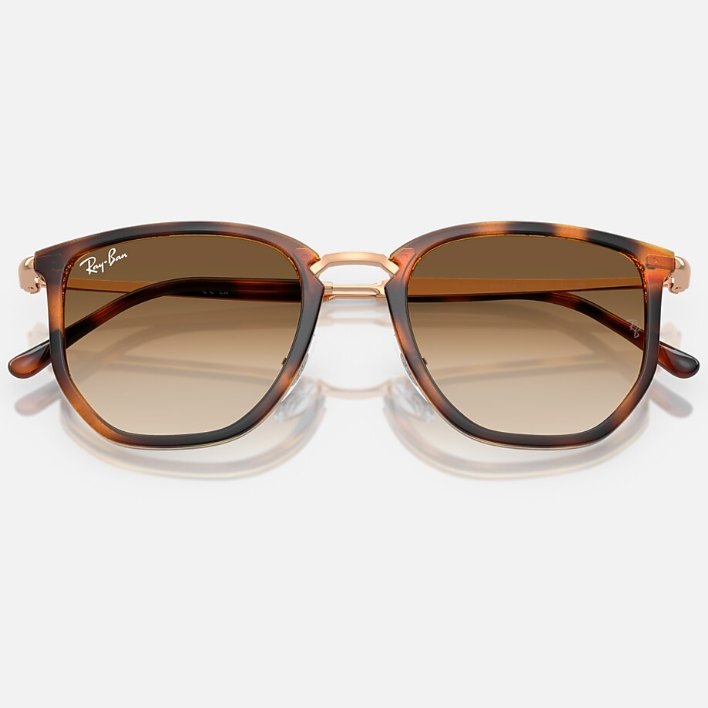 Ray Ban Men Irregular Frame Polished Transparent Orange Sunglasses