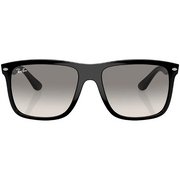 Ray Ban Men Square Frame Shiny Dusty Black Sunglasses