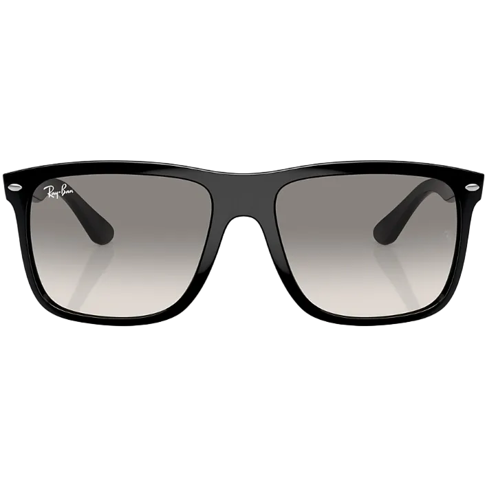 Ray Ban Men Square Frame Shiny Dusty Black Sunglasses