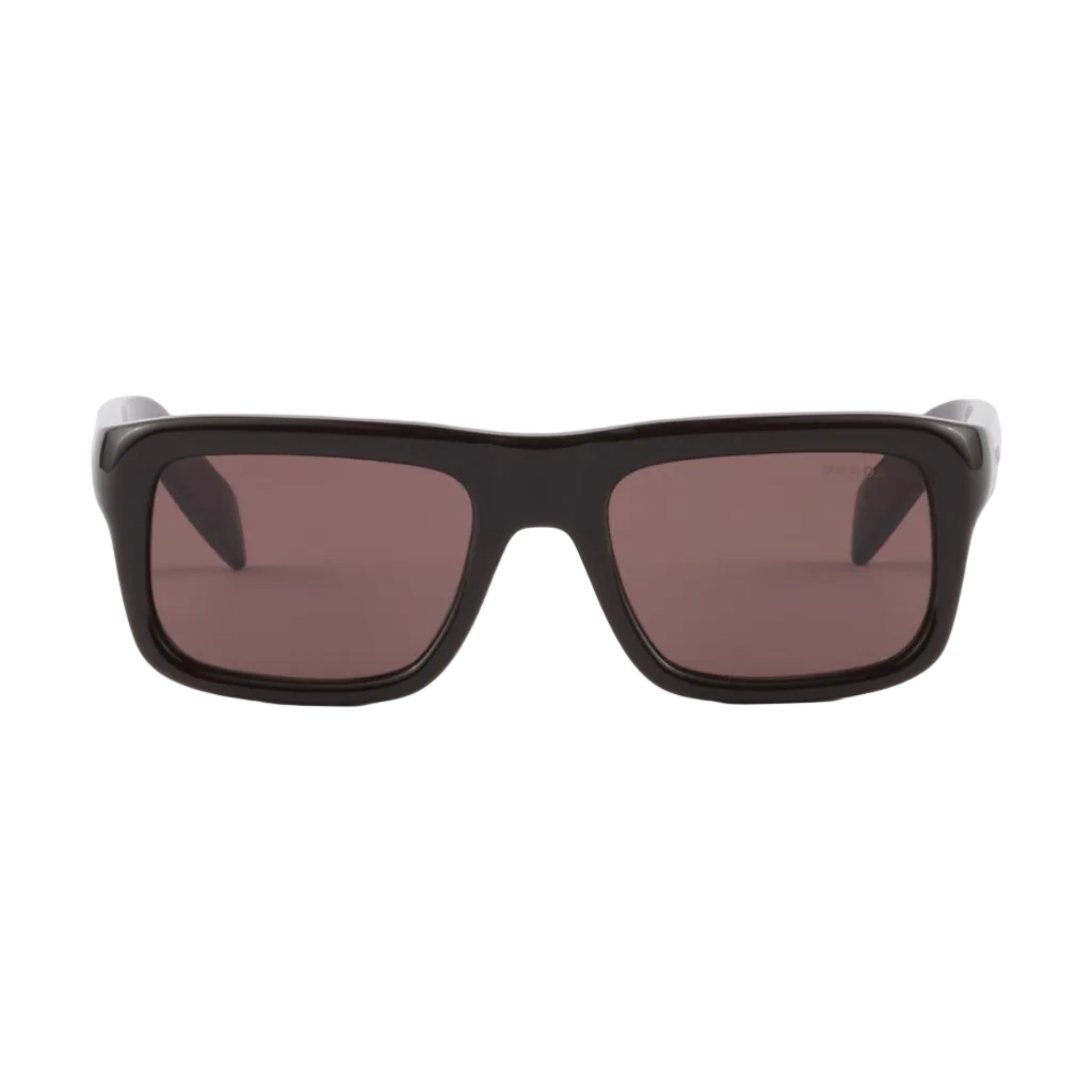 Prada Men Rectangular Frame Cigar Brown Sunglasses