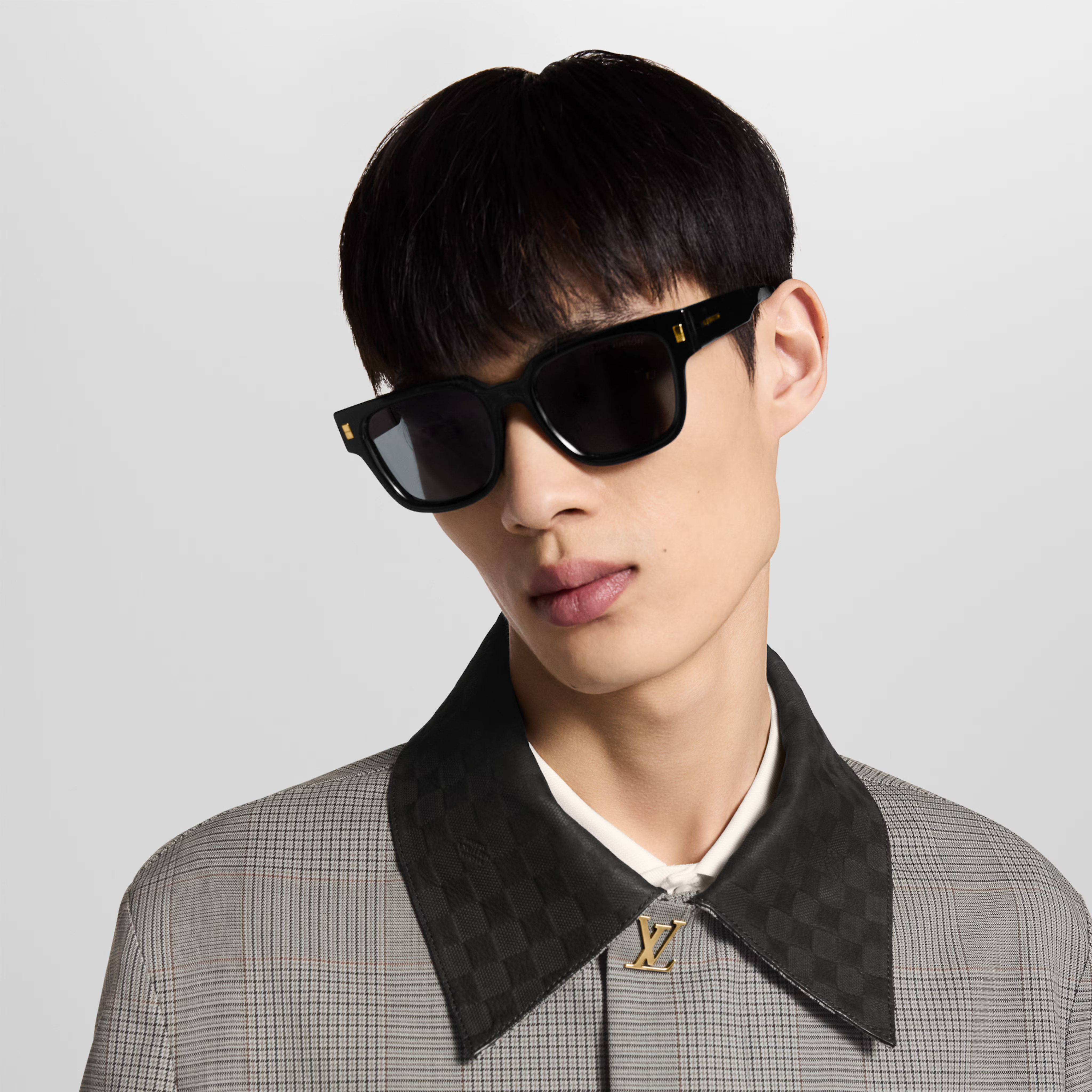 Louis Vuitton Men Sqaure Frame Ink Black Sunglasses