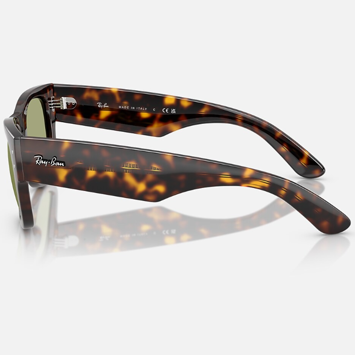 Ray Ban Men Square Frame Shiny Polished Havana Sunglasses