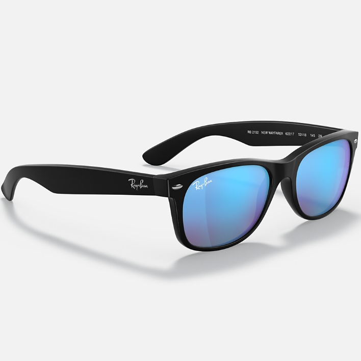 Ray Ban Women Square Frame Shiny Matte Rubber Black Sunglasses