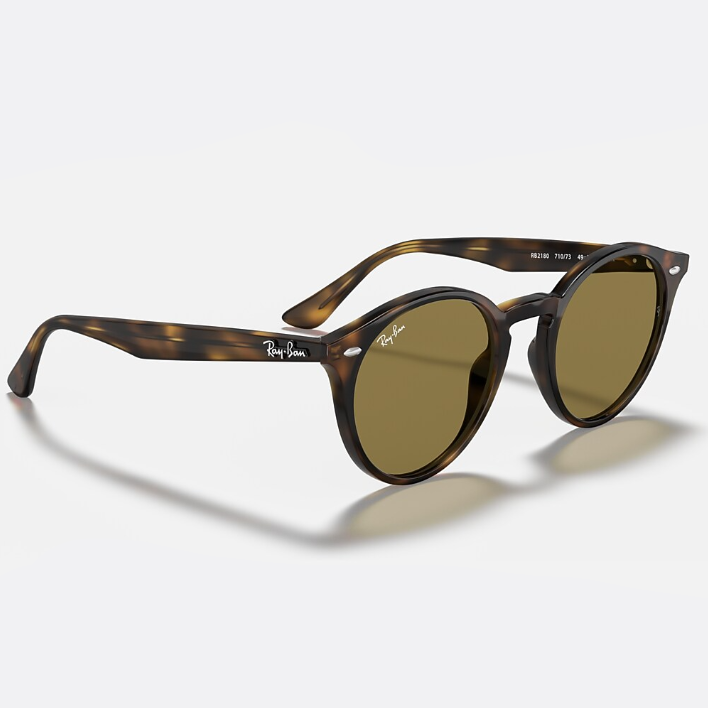 Ray Ban Men Round Frame Polished Light Havana Sunglasses
