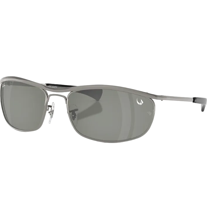 Ray Ban Men Oval Frame Polished Gunmetal Sunglasses