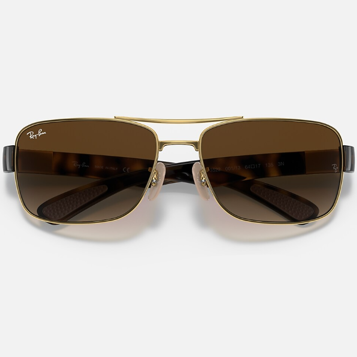 Ray Ban Men Square Frame Glitter Gold Sunglasses