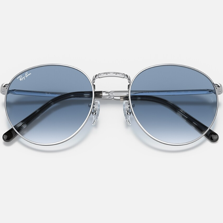 Ray Ban Men Phantos Frame Polished Shiny Silver Sunglasses