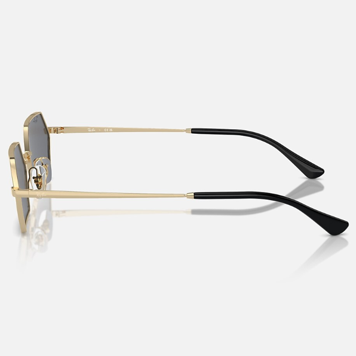 Ray Ban Men Irregular Frame Polished Light Gold Sunglasses
