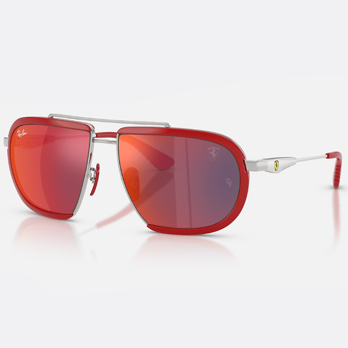 Ray Ban Women Irregular Frame Polished Silver Sunglasses