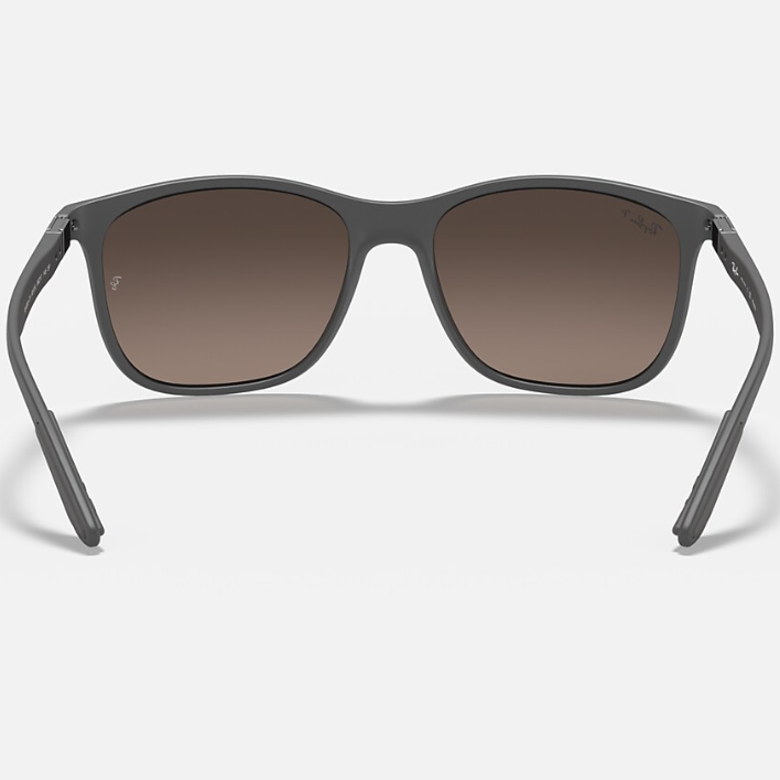 Ray Ban Men Square Frame Shiny Matte Grey Sunglasses