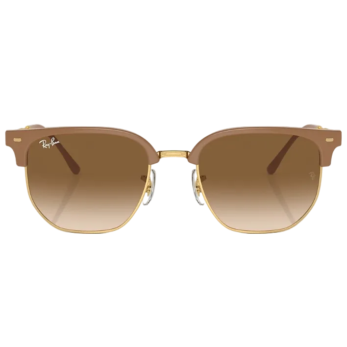 Ray Ban Men Irregular Frame Polished Beige On Gold Sunglasses