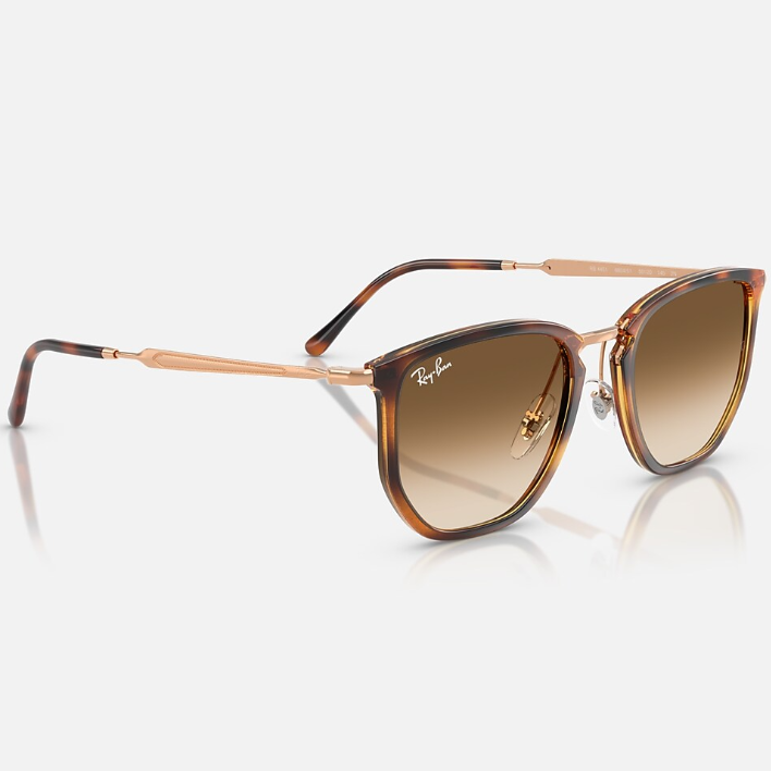 Ray Ban Men Irregular Frame Polished Transparent Orange Sunglasses