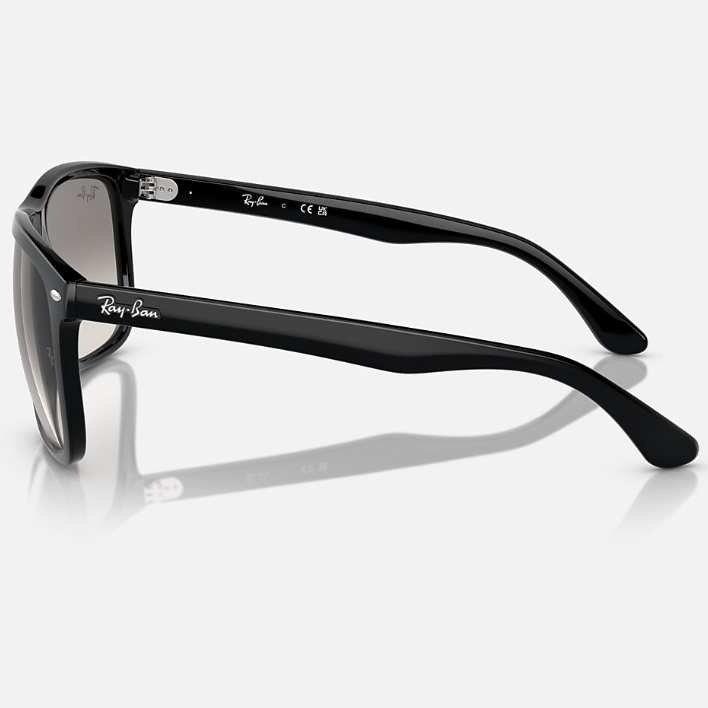 Ray Ban Men Square Frame Shiny Dusty Black Sunglasses