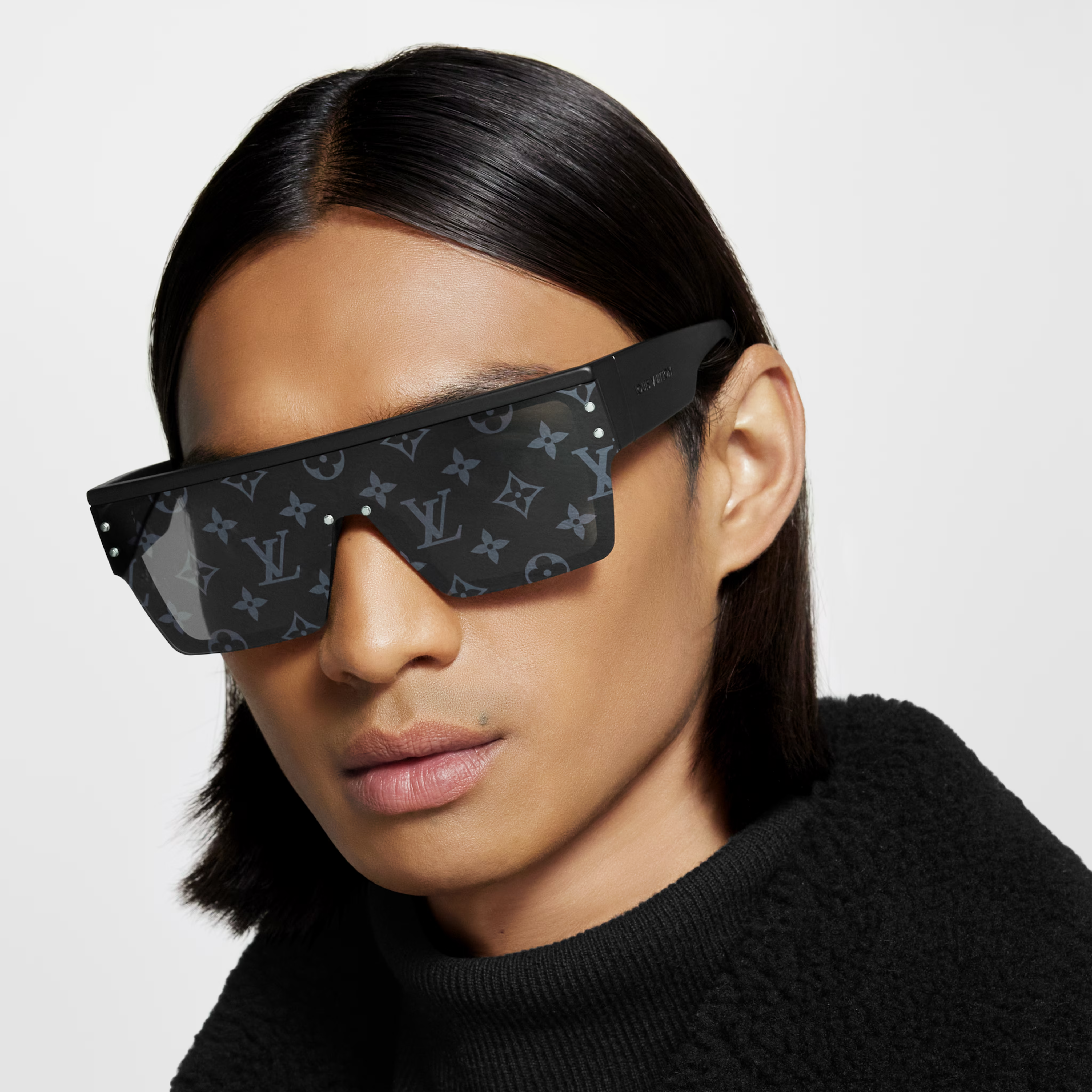 Louis Vuitton Men Mask Frame Matte Black Sunglasses