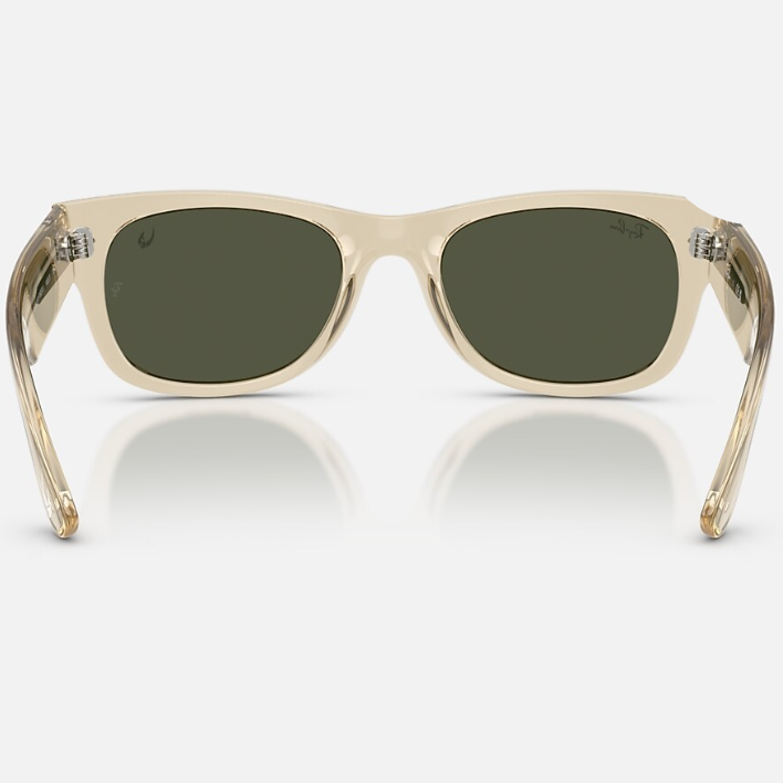 Ray Ban Men Square Frame Polished Beige Sunglasses