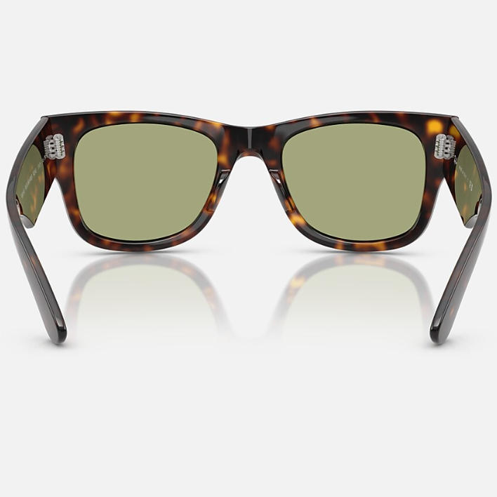 Ray Ban Men Square Frame Shiny Polished Havana Sunglasses