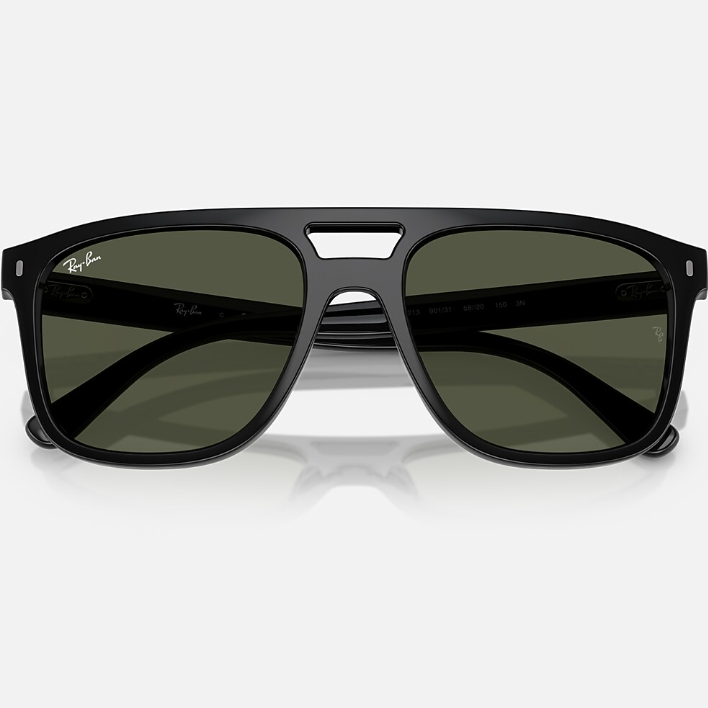 Ray Ban Men Sqaure Frame Shiny Dusty Black Sunglasses