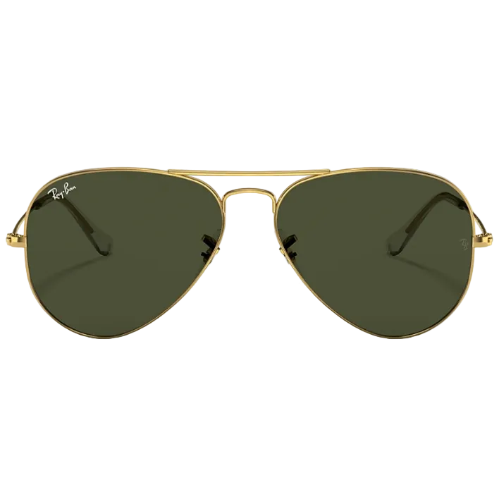 Ray Ban Men Pilot Frame Shiny Arista Gold Sunglasses