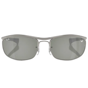 Ray Ban Men Oval Frame Polished Gunmetal Sunglasses